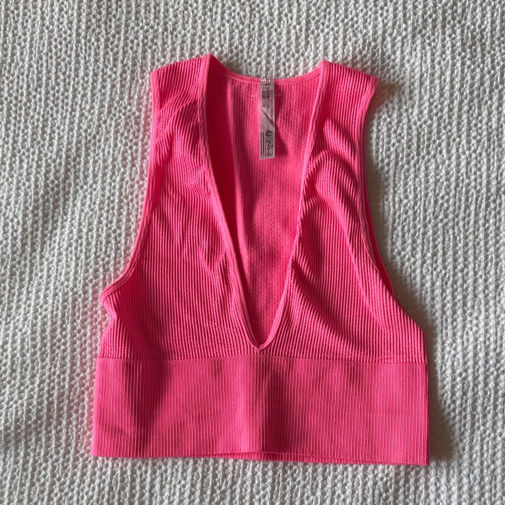 Urban Outfitters Pink Ribbed Crop Top